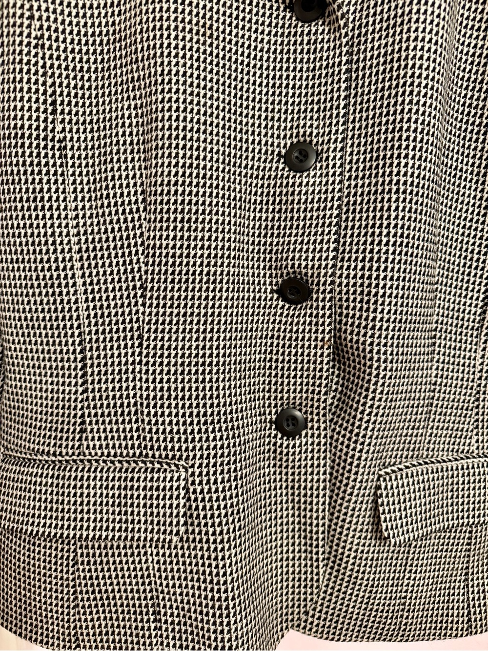 Harvé Benard Vintage 100% Wool Houndstooth Blazer Jacket Size 10 Made in Ukraine - Picture 3 of 7